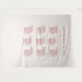 Cream and Maroon Wedding Seating Chart Fabric タペストリー (正面(横))