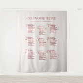 Cream and Maroon Wedding Seating Chart Fabric タペストリー (正面)