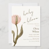 Cream and Pink Watercolor 招待状 (正面)