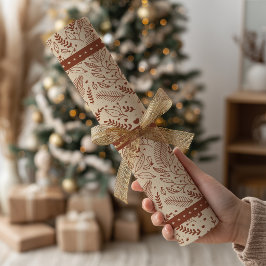 Cream and Rust Festive Branches ラッピングペーパー