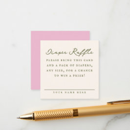 Cream Baby Shower Diaper Raffle Entry Card エンクロージャーカード