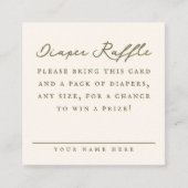 Cream Baby Shower Diaper Raffle Entry Card エンクロージャーカード (正面)