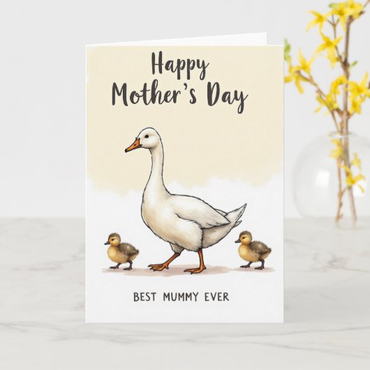 Cream Backdrop Avian Card カード (黄色い花)