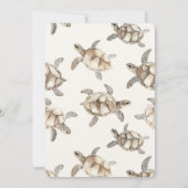Cream Beach Sea Turtles Wedding 招待状 (裏面)