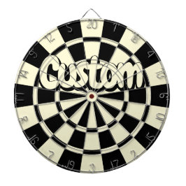 Cream Beige And Black Customizable Text ダーツボード