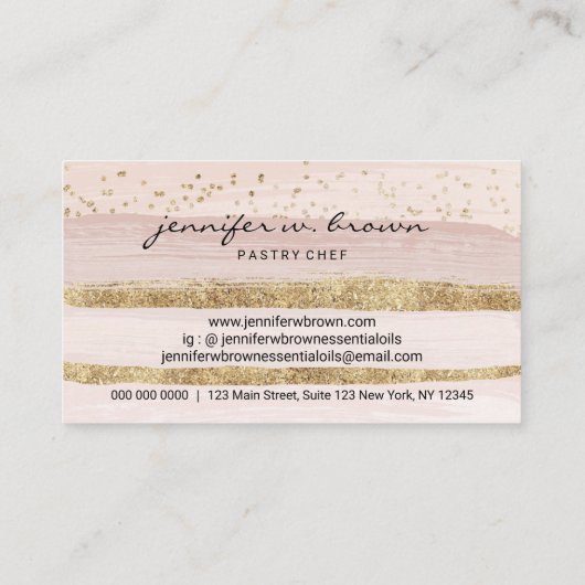 Cream Beige Baker Pastry Patisserie Birthday Cake 名刺 (裏面)