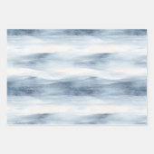 Cream Beige Blue Christmas Trees Winter ラッピングペーパーシート (正面)