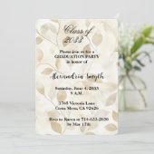 Cream Beige Leaves Graduation Invitation 招待状 (スタンド正面)