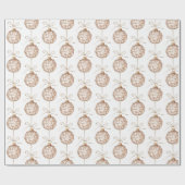 Cream Beige Round Ornaments Christmas ラッピングペーパー (フラット)