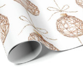 Cream Beige Round Ornaments Christmas ラッピングペーパー (ロールコーナー)