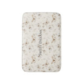 Cream Beige Sand Butterflies バスマット (正面縦)