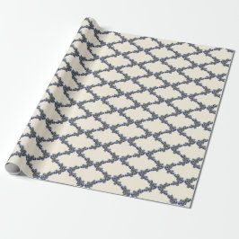 Cream bird and flower trellis wrapping paper ラッピングペーパー