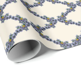 Cream bird and flower trellis wrapping paper ラッピングペーパー