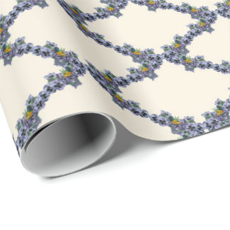Cream bird and flower trellis wrapping paper ラッピングペーパー
