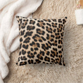 Cream Black Brown Chic Leopard Print クッション (ブランケット)
