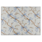 Cream Blue Bows カッティングボード (正面)