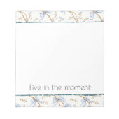 Cream Blue Bows ノートパッド (正面)