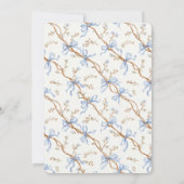 Cream Blue Bows 招待状 (裏面)