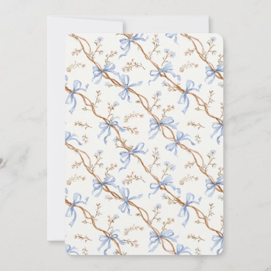 Cream Blue Bows 招待状 (裏面)