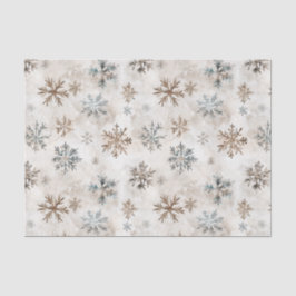 Cream Blue Brown Snowflakes Christmas 薄葉紙