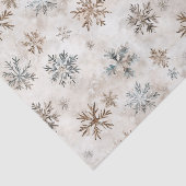 Cream Blue Brown Snowflakes Christmas 薄葉紙 (詳細)