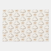 Cream Blue Cloud Nine Baby Shower ラッピングペーパーシート (正面3)