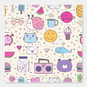 Cream & Blue pattern for Your Kid Room 壁紙 (正面)