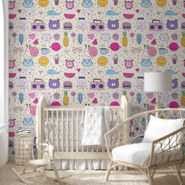 Cream & Blue pattern for Your Kid Room 壁紙