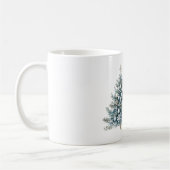 Cream Blue Winter Christmas Tree コーヒーマグカップ (左)