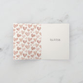 Cream Blush Pink Heart Valentine's Day カード (内部)
