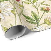 Cream Boho Meadow with Daisies and Clover ラッピングペーパー (ロールコーナー)