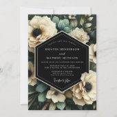 Cream Botanical Bloom Wedding 招待状 (正面)