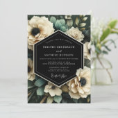 Cream Botanical Bloom Wedding 招待状 (スタンド正面)