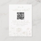 Cream Botanical Minimal Wedding Website QR Code  エンクロージャーカード (正面)