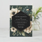 Cream Botanical Moody Wedding 招待状 (スタンド正面)
