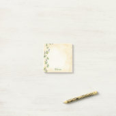 Cream Botanical Vine Personalized Sticky Notes ポストイット (デスク上)