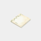 Cream Botanical Vine Personalized Sticky Notes ポストイット (アングル)