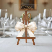 Cream bow acrylic table number sign アクリル招待状