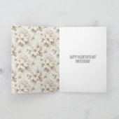 Cream Bow Heart Floral Valentine's Day Love カード (内部)