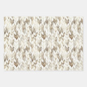 Cream Bronze Blue Birds Pine Cones Christmas ラッピングペーパーシート (正面3)