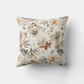 Cream Brown Floral Christmas クッション (裏面)