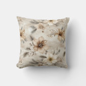 Cream Brown Floral Christmas クッション (正面)