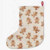 Cream Brown Gingerbread Cookies ラージクリスマスストッキング (裏面)