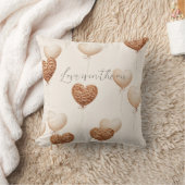 Cream Brown Heart Balloons Love in the Air クッション (ブランケット)