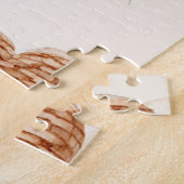 Cream Brown Heart Balloons Love in the Air ジグソーパズル (側面)