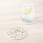 Cream & Brown Hearts コースター (側面)