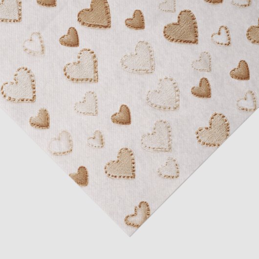 Cream & Brown Hearts Valentine's Day 薄葉紙 (詳細)