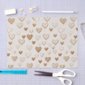 Cream & Brown Hearts Valentine's Day 薄葉紙 (クラフト)