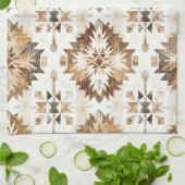 Cream Brown Native Tribal キッチンタオル (折り畳み)