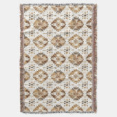 Cream Brown Native Tribal スローブランケット (正面縦)